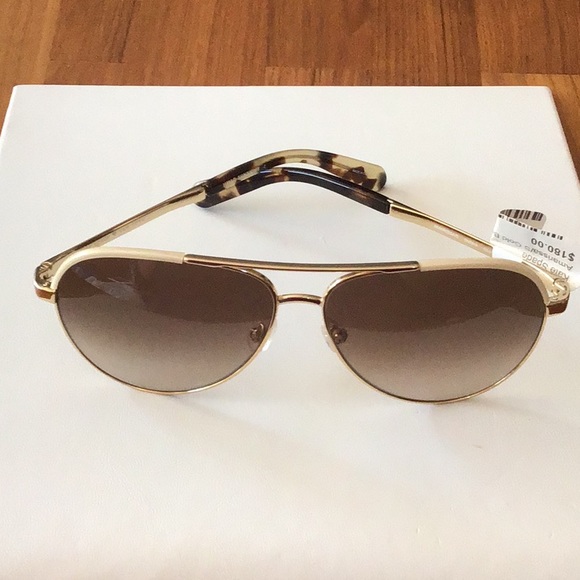 Kate Spade Amarissa S Gold Brn Havana NWT no case